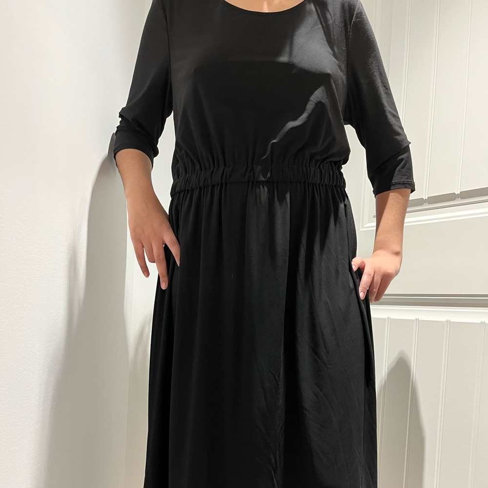 Nicole Miller Black T-Shirt Dress 3/4 sleeve 1x